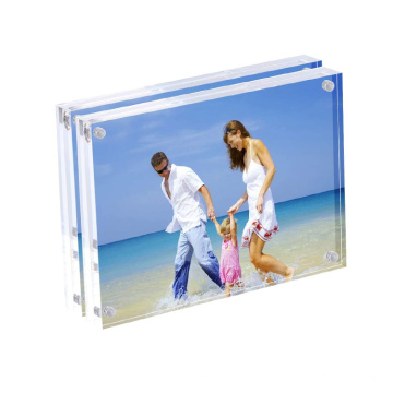 Freestanding Double Sided 20mm Thickness Frameless Magnetic Custom 4x6 Photo Picture Clear Acrylic Frames